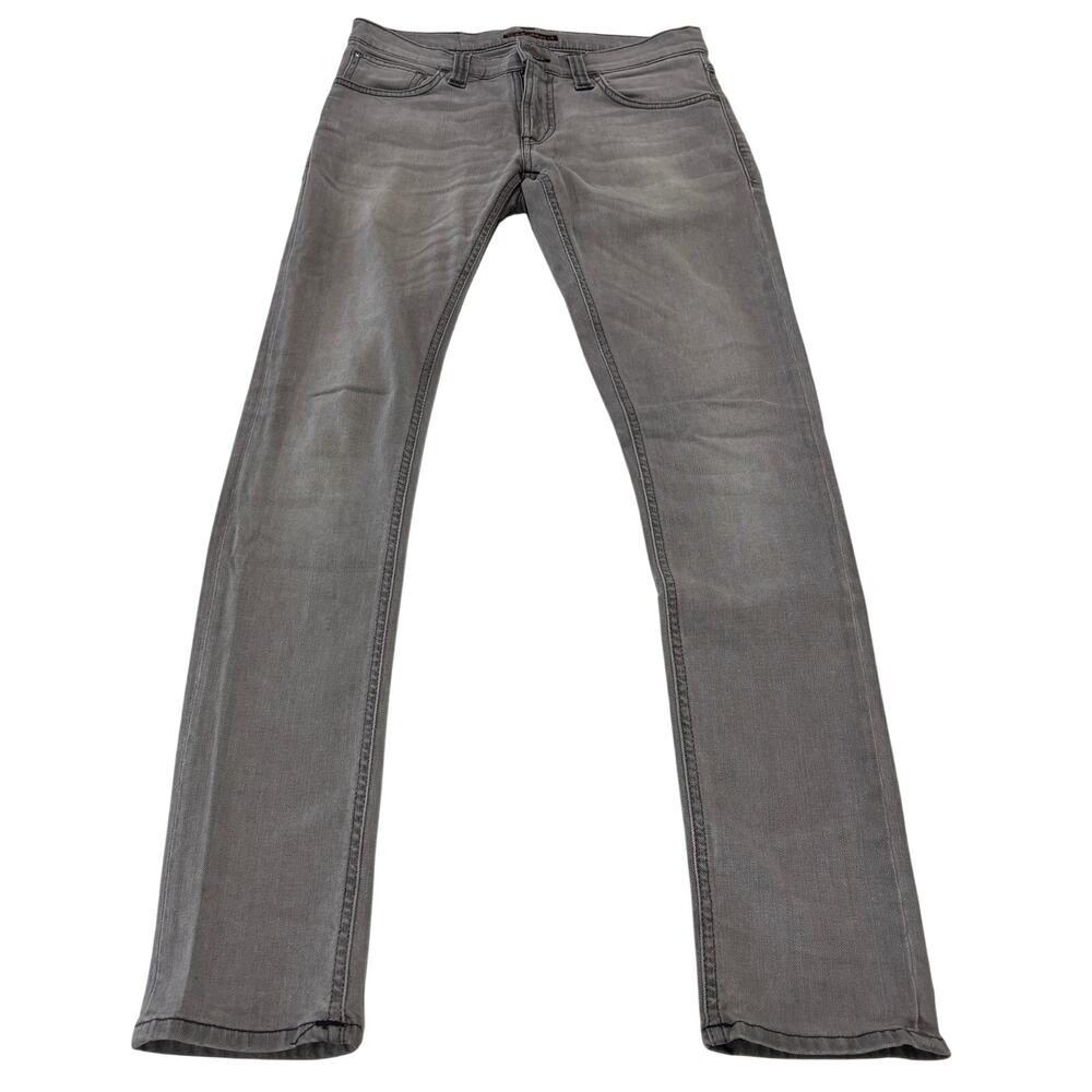 NUDIE JEANS Mens Grey Faded Wash Slim Jeans 28x32